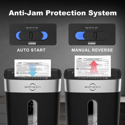 BONSEN Paper Shredder for Home Office, 10-Sheet Cross-Cut Shredder, P-4 High Security Level, Quiet Credit Card Shredder with Jam Proof System, 4 Gallons Bin