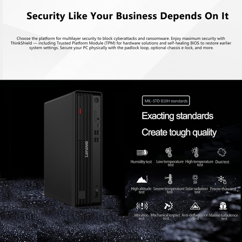 LENOVO ThinkCentre M70s SFF Desktop Intel Core Ultra 7 32GB RAM Intel Graphics 1TB SSD Storage Windows 11 Pro - Black