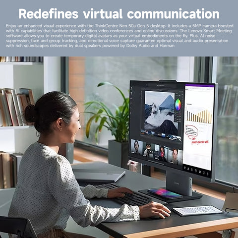 Lenovo ThinkCentre neo 50a 27" Business All-in-One Intel Core i7 13620H 16GB RAM Intel UHD Graphics 512GB SSD Storage Windows 11 Pro FHD 100Hz - Black