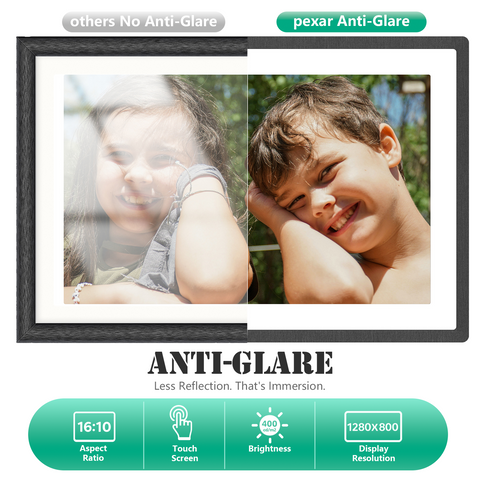 Pexar by Lexar 10.1 inches WiFi Digital Photo Frame | HD Anti-Glare Touch Display | 32GB Storage | Share Photos/Videos via App | Perfect for Gifting