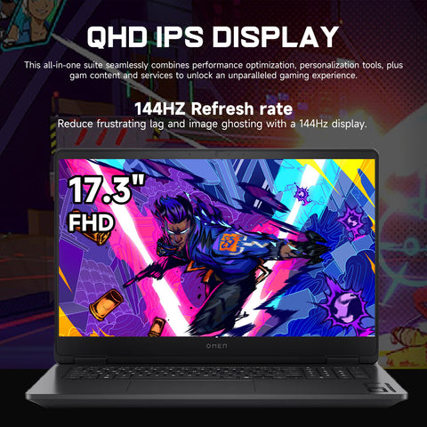 HP Omen 17.3" Traditional Laptop AMD Ryzen AI 9 16GB RAM NVIDIA GeForce RTX 5070 512GB SSD Storage Windows 11 Home 144Hz - Black