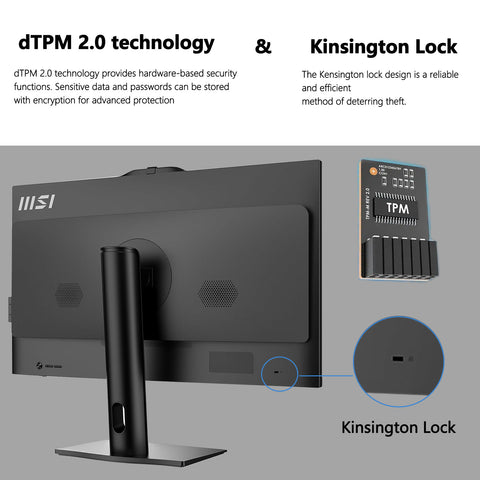 MSI PRO AP272P 27" All-in-One Intel Core i5 8GB RAM Intel UHD Graphics 1TB SSD Storage Windows 11 Home 100Hz - Black
