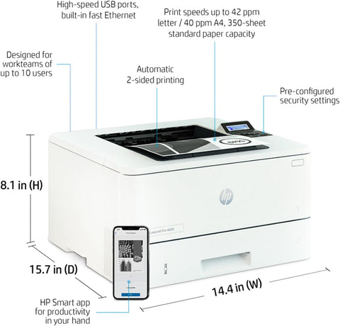 HP Laserjet Pro 4001dn Black & White Printer