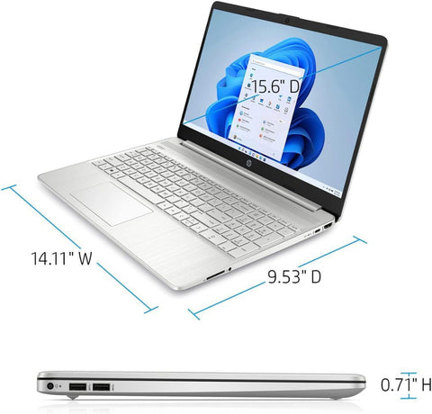 HP Essential Traditional Laptop 15.6" Intel Core i3 8GB RAM Intel UHD Graphics 128GB SSDSSD Storage Windows 11 Home 60Hz - Silver