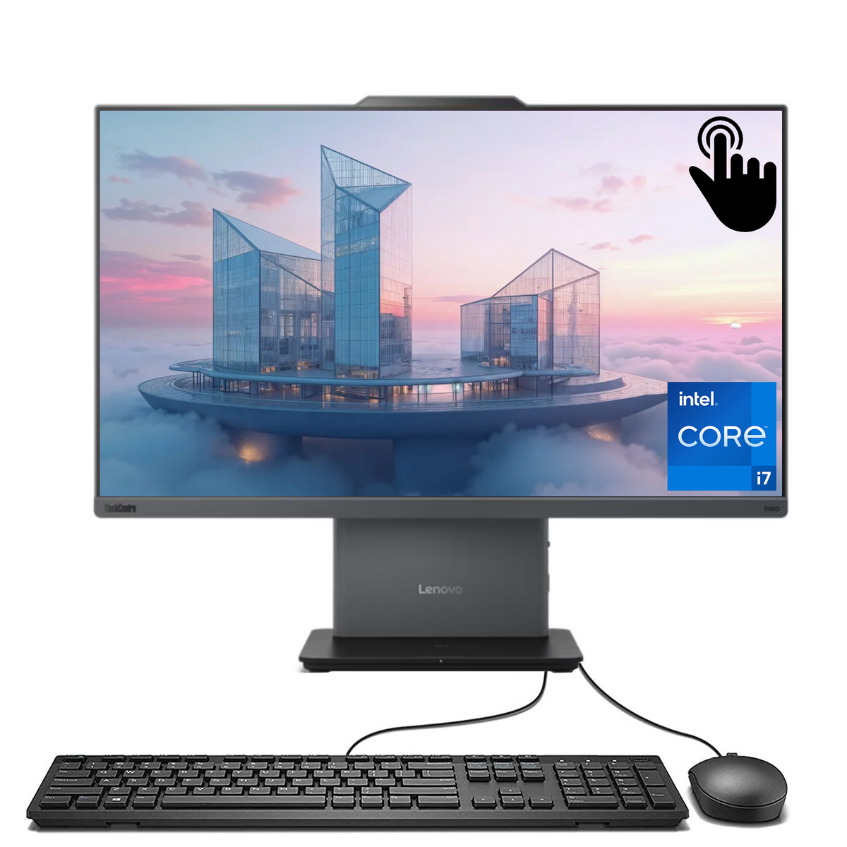 LENOVO ThinkCentre neo 50a 23.8 inches All-in-One Intel Core i7 32GB RAM Intel UHD Graphics 1TB SSD Storage Windows 11 Pro 100Hz - Black