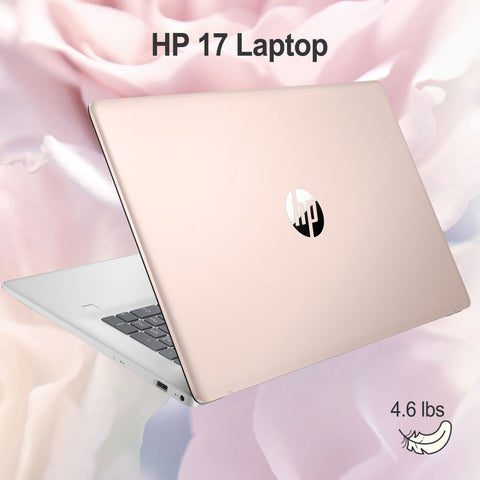 HP Essential 17 Laptop, 17.3" HD+ Touchscreen 60Hz, Intel Core i7-1355U, Intel Iris Xe Graphics, 8GB DDR4 RAM, 512GB PCIe M.2 SSD, Wi-Fi 6, Windows 11 Home, Pale Rose Gold