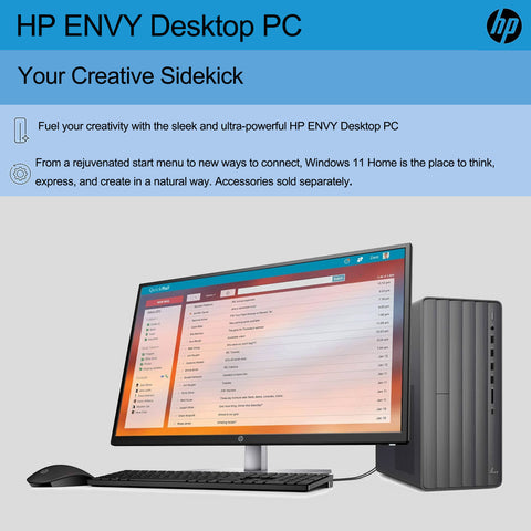 HP Envy TE01-4000 Daily Tower Desktop, Intel Core i7-13700, Intel UHD Graphics, 8GB DDR4 UDIMM, 1TB PCIe M.2 SSD, Wi-Fi 6, Non-backlit Keyboard, Windows 11 Home, Black