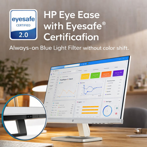 HP Series 5 524sf Monitor 94C17AA#ABA (Replaces M24f) 24 inches FHD IPS (1920x1080) Display, 1x HDMI, 1x VGA, Flicker-Free, Ideal for Home & Business