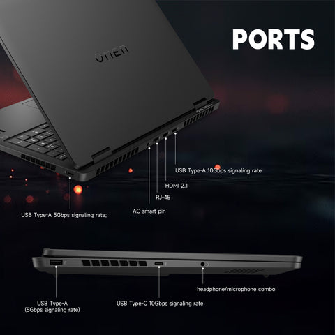 HP Omen Slim 16" Traditional Laptop Intel Core Ultra 9 16GB RAM NVIDIA GeForce RTX 5060 512GB SSD Storage Windows 11 Home 144Hz - Black