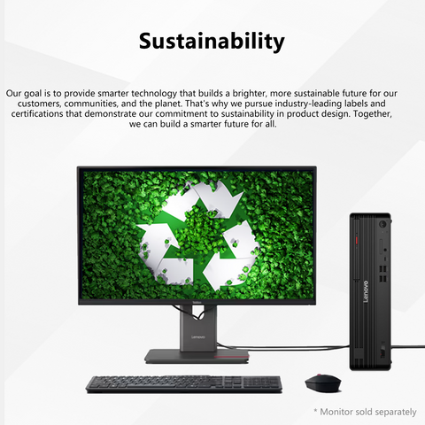 LENOVO ThinkCentre M70s SFF Desktop Intel Core Ultra 7 32GB RAM Intel Graphics 1TB SSD Storage Windows 11 Pro - Black