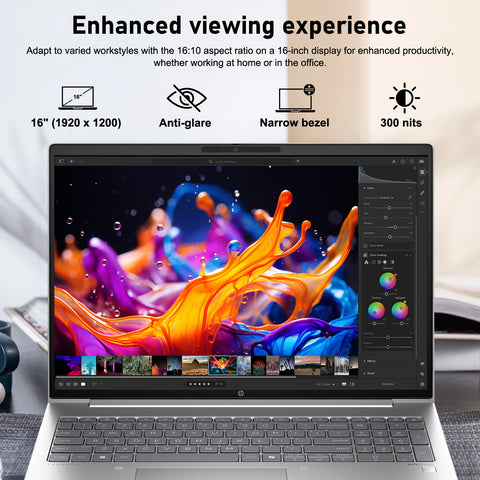 HP ProBook 460 16 in Traditional Laptop Intel Core Ultra 7 32GB RAM Intel Graphics 1TB SSD Storage Windows 11 Pro 60Hz - Silver