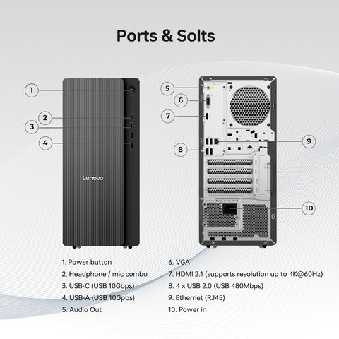 LENOVO IdeaCentre Tower Desktop Intel Core Ultra 7 16GB RAM Intel Graphics 1TB SSD Storage Windows 11 Home - Grey