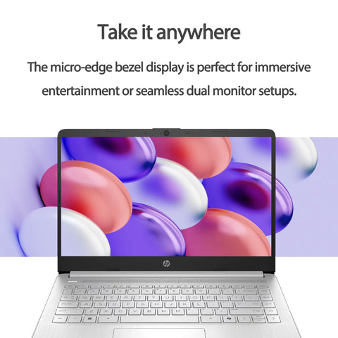 HP Essential 14-in Traditional Laptop Intel N-Series 8GB RAM Intel Graphics 128GB eMMC Storage Windows 11 Home 60Hz - Silver