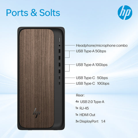 HP OmniDesk Tower Desktop Intel Core Ultra 7 8GB RAM NVIDIA GeForce RTX 4060 512GB SSD Storage Windows 11 Home - Black