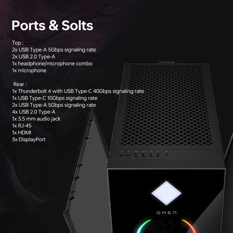 HP Omen 45L Tower Desktop Intel Core Ultra 9 16GB RAM NVIDIA GeForce RTX 5090 1TB SSD Storage Windows 11 Home - Black