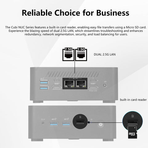 MSI Cubi NUC MFF Desktop Intel Core i5 32GB RAM Intel Iris Xe Graphics 1TB SSD Storage Windows 11 Pro - Black