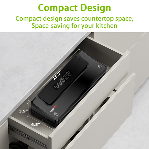Bonsenkitchen Vacuum Sealer Machine, Fast-Compact Food Sealer, Multi-Functional Food Vacuum Sealer with 20 Vacuum Bags & 2 Roll Bags & Accessory Hose, High-Speed Continuous Working, Silver