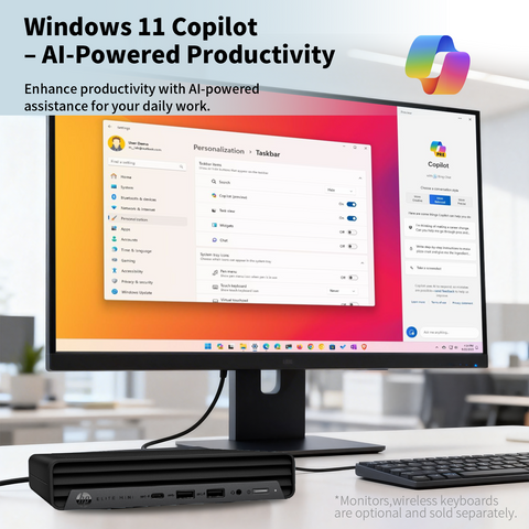 HP Elite Mini 800 MFF Desktop Intel Core i7 32GB RAM Intel UHD Graphics 2TB SSD Storage Windows 11 Pro - Black