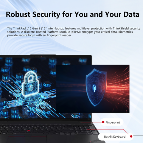 LENOVO ThinkPad L16 16 inches Traditional Laptop Intel Core Ultra 7 64GB RAM Intel Graphics 1TB SSD Storage Windows 11 Pro 60Hz - Black