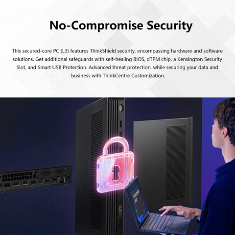 LENOVO ThinkCentre M90q MFF Desktop Intel Core Ultra 9 64GB RAM Intel Graphics 2TB SSD Storage Windows 11 Pro - Black