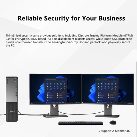 LENOVO ThinkCentre neo Business SFF Desktop, AMD Ryzen 7 250, AMD Radeon Graphics, 32GB DDR5, 2TB SSD, Win11 Pro, Black