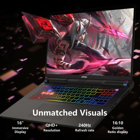 MSI Vector 16 16 inches Traditional Laptop AMD Ryzen 9 16GB RAM NVIDIA GeForce RTX 5070 Ti 1TB SSD Storage Windows 11 Home 240Hz - Black