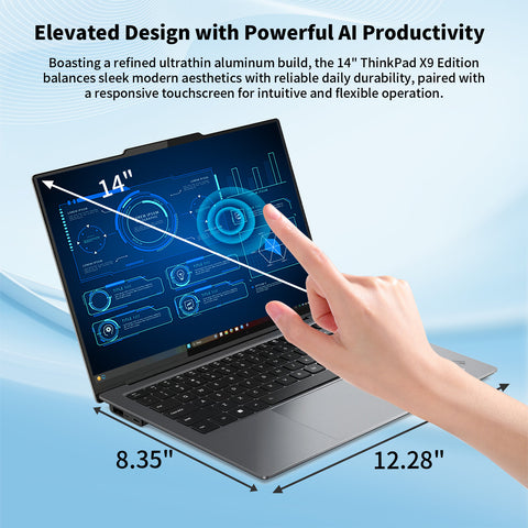 LENOVO ThinkPad X9-14 14 in Business Traditional Laptop Intel Core Ultra 7 258V 32GB RAM Intel Arc 140V 512GB SSD Storage Windows 11 Pro WQXGA Touch 120Hz - Grey