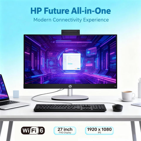 HP Essential 27 inches All-in-One Intel Core Ultra 7 32GB RAM Intel Graphics 2TB SSD Storage Windows 11 Pro 60Hz - Black