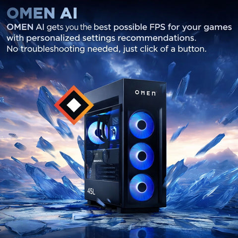 HP Omen MAX Tower Desktop AMD Ryzen 9 128GB RAM NVIDIA GeForce RTX 5090 4TB SSD Storage Windows 11 Pro - Black