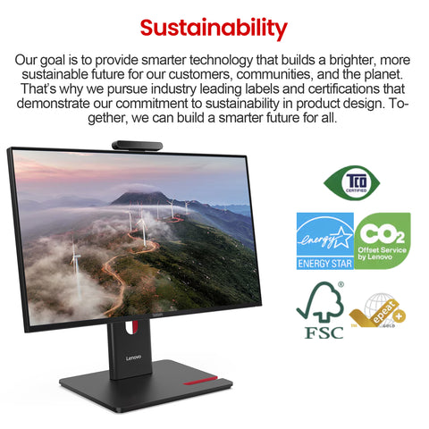 LENOVO ThinkCentre M70a 23.8 inches All-in-One Intel Core Ultra 7 16GB RAM Intel Graphics 512GB SSD Storage Windows 11 Pro 120Hz - Black