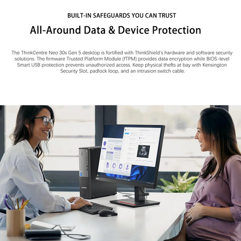 LENOVO ThinkCentre Small Form Factor Business Desktop, Intel Core i7-13620H, 32GB DDR5, 1TB SSD, Wired KB & Mouse, Windows 11 Pro, Black