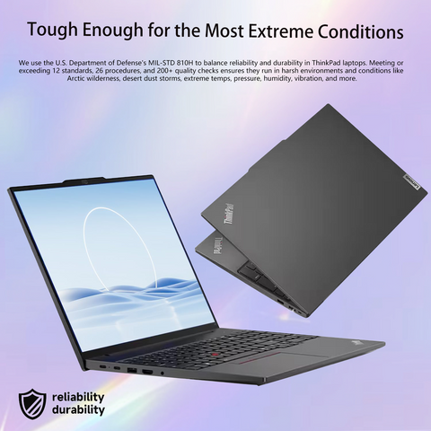 LENOVO ThinkPad E16 16 inches Traditional Laptop AMD Ryzen 5 16GB RAM AMD Radeon Graphics 512GB SSD Storage Windows 11 Pro 60Hz - Black