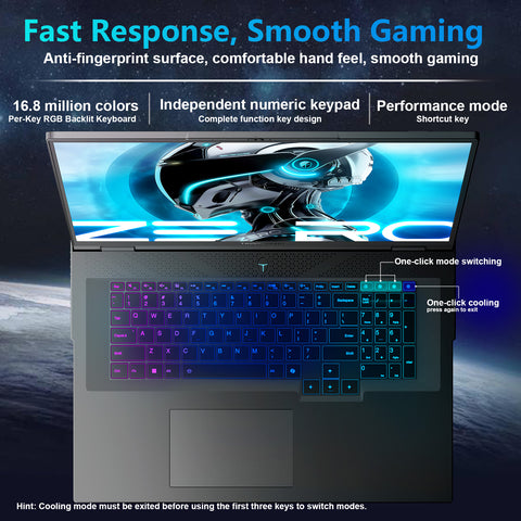 THUNDEROBOT ZERO 18 18 inches Traditional Laptop Intel Core Ultra 9 64GB RAM NVIDIA GeForce RTX 5070 Ti 2TB SSD Storage Windows 11 Pro 240Hz - Black