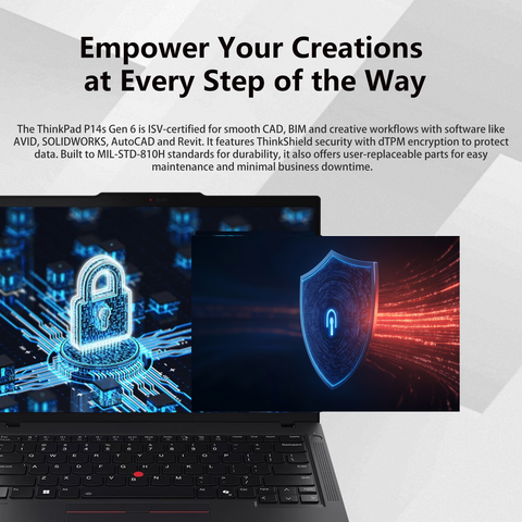LENOVO ThinkPad P14s 14 inches Traditional Laptop AMD Ryzen AI 7 48GB RAM AMD Radeon Graphics 2TB SSD Storage Windows 11 Pro 60Hz - Black