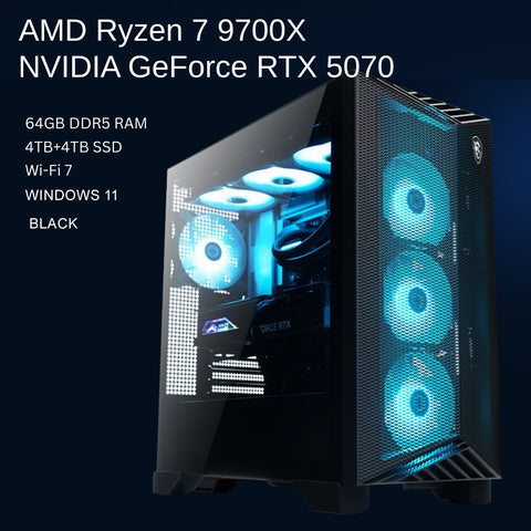MSI Aegis Z2 Tower Desktop AMD Ryzen 7 32GB RAM NVIDIA GeForce RTX 5070 2TB SSD Storage Windows 11 Home - Black