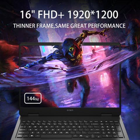 HP Omen Slim 16 inches Traditional Laptop Intel Core Ultra 7 32GB RAM NVIDIA GeForce RTX 5060 1TB SSD Storage Windows 11 Pro 144Hz - Black