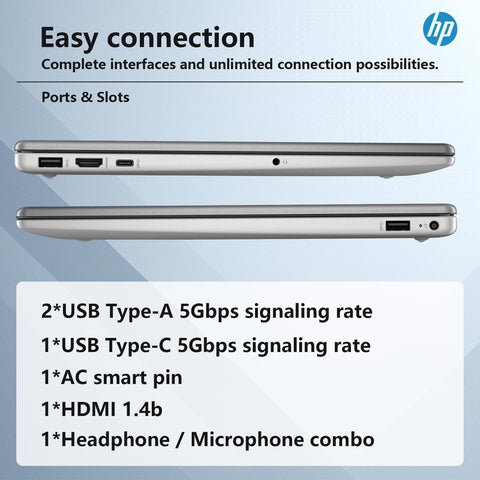 HP Essential 255 15.6 inches Traditional Laptop AMD Ryzen 5 16GB RAM AMD Radeon Graphics 512GB SSD Storage Windows 11 Home 60Hz - Silver