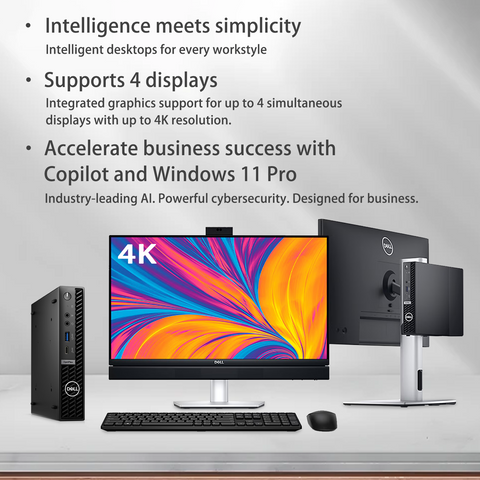 DELL OptiPlex 7000 Series MFF Desktop Intel Core i7 16GB RAM Intel UHD Graphics 512GB SSD Storage Windows 11 Pro - Black