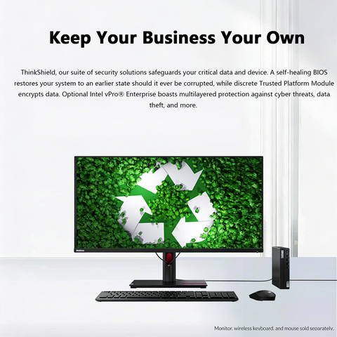LENOVO ThinkCentre M70q MFF Desktop Intel Core i3 16GB RAM Intel UHD Graphics 1TB SSD Storage Windows 11 Pro - Black
