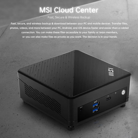 MSI Cubi 5 Mini Desktop Intel Core i3 16GB RAM Intel UHD Graphics 1TB SSD Storage Windows 11 Pro - Black