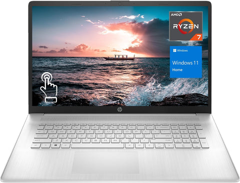 HP Essential Daily Traditional Laptop, 17.3" HD+ 1600*900 Touchscreen 60Hz, AMD Ryzen 7 7730U, AMD Radeon Graphics, 8GB DDR4 SODIMM, 1TB PCIe M.2 SSD, Wi-Fi 6, Windows 11 Home, Silver