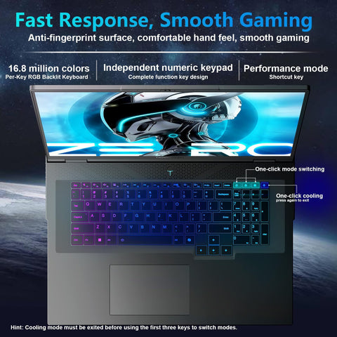 THUNDEROBOT ZERO 18 18 inches Traditional Laptop Intel Core Ultra 9 32GB RAM NVIDIA GeForce RTX 5080 2TB SSD Storage Windows 11 Home 240Hz - Black