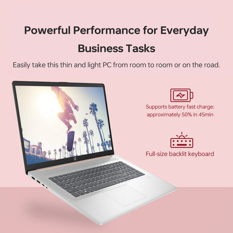 HP Essential 17.3 inches Traditional Laptop Intel Core i5 32GB RAM Intel Iris Xe Graphics 1TB SSD Storage Windows 11 Home 60Hz - Rose