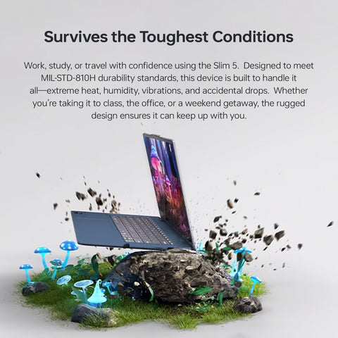 LENOVO IdeaPad Slim 5 16 inches Traditional Laptop AMD Ryzen AI 7 64GB RAM AMD Radeon Graphics 1TB SSD Storage Windows 11 Home 60Hz - Blue