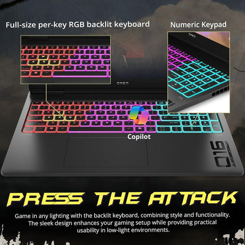 HP Omen MAX 16 inches Traditional Laptop AMD Ryzen AI 9 32GB RAM NVIDIA GeForce RTX 5070 Ti 1TB SSD Storage Windows 11 Home 240Hz - Black