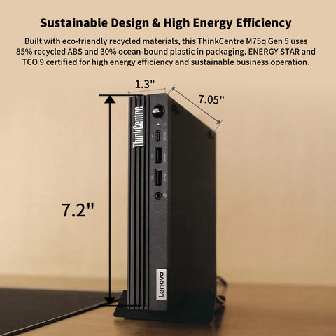 LENOVO ThinkCentre Business MFF Desktop, AMD Ryzen 3 8300GE, AMD Radeon Graphics, 32GB DDR5, 2TB SSD, Win11 Pro, Black