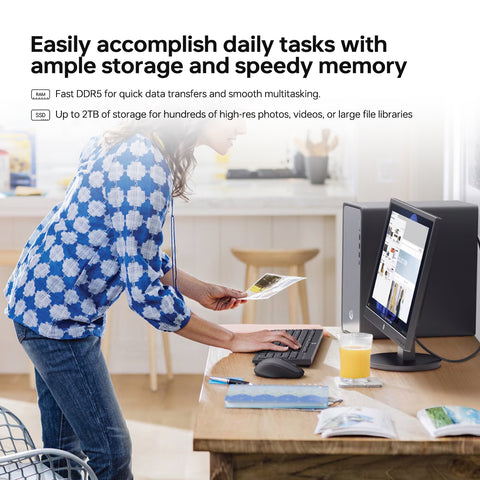 HP OmniDesk Tower Desktop Intel Core i5 8GB RAM Intel UHD Graphics 512GB SSD Storage Windows 11 Home - Silver