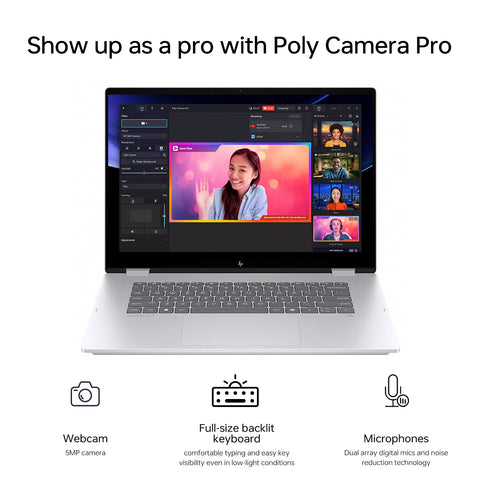 HP OmniBook 7 16-in 2-in-1 Laptop Intel Core Ultra 7 32GB RAM Intel Arc 140V 2TB SSD Storage Windows 11 Pro 60Hz - Silver