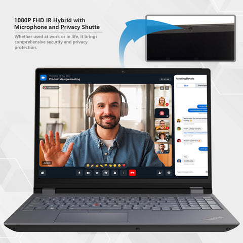 Lenovo ThinkPad P16 16" Business Mobile Workstation Laptop, Intel Core i7-14700HX, 32GB RAM, NVIDIA Quadro RTX 1000 Ada, 1TB SSD Storage, Windows 11 Pro, UHD+ 60Hz, Black.