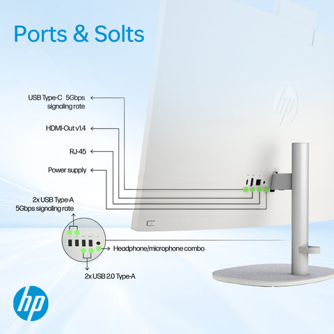 HP Essential 27" All-in-One Intel Core Ultra 7 8GB RAM Intel Graphics 512GB SSD Storage Windows 11 Home 60Hz - White